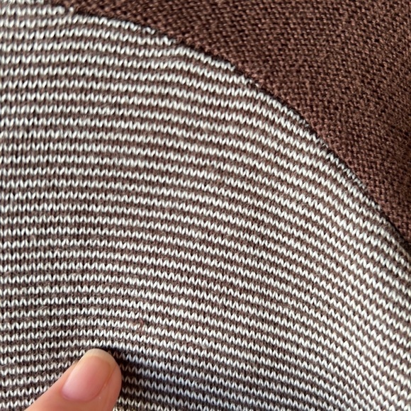 𝅺banana REPUBLIC Brown Striped Cotton V Neck Sweater Size XL - Picture 8 of 8